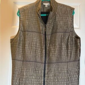 Brown Sleeveless Zip-Up Vest St. John’s
